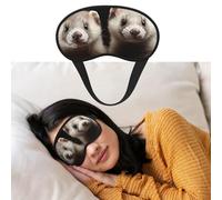 Ferrets Sleep Mask Soft Blackout Eye Mask with Adjustable Strap Comfortable Eye Shade Cover for Women Men Deep Rest Travel Work Home