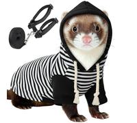 Ferrets Sweater - Warm Hamster Outfits With Harness | Hamster Rabbit Frett Sweater - For Squirrels Chinchillas Chihuahuas Cats And Other Small Pets