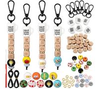 Ferreve 10 Sets DIY Teacher Beaded Lanyard Keychain Gift Bulk Apple Beaded Keychain DIY Silicone Beaded Breakaway Keychain for First Day School Graduation Gifts for Teacher, Multicolor