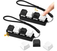Ferreve 2 Pcs Keyboard Fidget Toys Fidget Clicker Keyboard Four-Button Clicker Keychain Button ADHD Stress Relief Gifts for Adult to Relief Stress Pass The Time(Black and White)