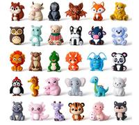 Ferreve 30 Pcs 3D Animal Silicone Focal Beads for Pens, Keychain Making, Focal Beads Bulk for Beadable Keychain DIY Crafts Necklace Bracelet Phone Chain Charms Jewelry Making(Vivid Style)