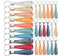 Ferreve 30 Pcs Christian Keychains Bulk Inspirational Bible Verse Silicone Keychains for Christmas Church Employee Favors