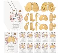 Ferreve 30 Set Respiratory Therapist Gift Bulk Pin Appreciation Card Bag CNA Week Thank You Gifts for Anesthesiologist Anesthetist CRNA RT Nursing Assistant Medical Doctor Nurse Staff (Gold)