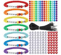 Ferreve 35 Sets Religious Bead Wristband Craft Kit Jesus Love Me Faith DIY Bead Craft Kit Love Charms Letter Beads for VBS Week Sunday School Christian Bible Verse Gifts Making