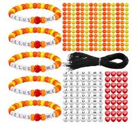 Ferreve 35 Sets Sun Jesus Love Me Bracelet Sunday School Crafts | Christian DIY with Jesus Beads Letter Charms, Loves Me Theme for Vbs Activities, Rainbow Colors for Faith-based Crafts
