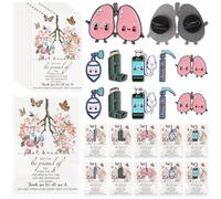 Ferreve 40 Set Respiratory Therapist Gift Bulk Pin Appreciation Card Bag CNA Week Thank You Gifts for Anesthesiologist Anesthetist CRNA Rt Nursing Assistant Medical Doctor Nurse Staff (Black)