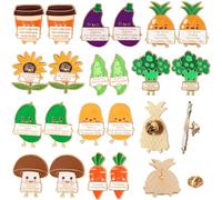 Ferreve 50 Pcs Positive Enamel Vegetables Fruits Pins Alloy Pin Appreciation Gifts for Dietitian Back to School Gifts for Students