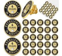 Ferreve 50 Pcs Year of Service Pin Employee Excellence Award Lapel Pin Performance Recognition Reward Anniversary, 0.79 x 0.79 inches/ 2 x 2 cm, Metal, no gemstone