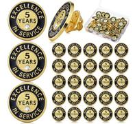 Ferreve 50 Pcs Year of Service Pin Employee Excellence Award Lapel Pin Performance Recognition Reward Anniversary