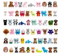 Ferreve 60 Pcs 3D Animal Silicone Focal Beads for Keychain Making, Pens, Focal Beads Bulk for Beadable Keychain DIY Crafts Necklace Bracelet Phone Chain Charms Jewelry Making