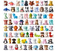 Ferreve 80 Pcs 3D Animal Silicone Focal Beads for Pens, Keychain Making, Focal Beads Bulk for Beadable Keychain DIY Crafts Bracelet Necklace Phone Chain Charms Jewelry Making(Vivid Style)