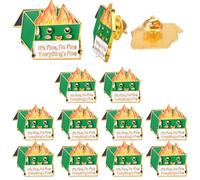 Ferreve Dumpster Fire Pins Bulk Back to School Gift for Teacher Appreciation Pin Funny Dumpster Fire Office for Staff, 0.98 x 1.16 inches, Metal, no gemstone