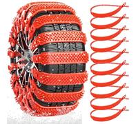 Ferricult 10Pcs Snow Chains for Car Tires, Anti-Skid Snow Tire Straps Portable Emergency Non-Slip Plastic Cable Ties for Muddy Roads and Winter Driving, Uso en casa