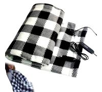 Ferricult Car Heated Blanket, 100x70cm 12V Electric Blanket with Timer & Heating Settings, Winter Warm Heating Throw for SUV RV Camping (White+Black)