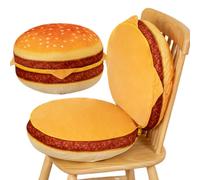 Ferricult Hamburger Pillow Plush, Ultra Soft Cheeseburger Throw Pillow for Couch, Cute Burger Toy & Comfortable Nap Cushion for Adults and Kids, Tabletop Figurines