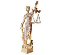 Ferricult Lady Justice Statue, Antique Gold Finish Resin Sculpture for Home Office Decor, Library Bookshelf, Tabletop Figurines