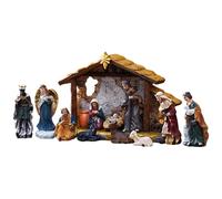Ferricult Nativity Set Resin Vivid Traditional Detailed Christmas Nativity Sets Small Multicolour Christmas Decorations, Xmas Decor