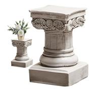 Ferricult Roman Column Resin Decor 8.5 Inch, Classic White Pedestal for Home Display, Roman Style Pillar Sculpture Small, Ornaments de jardin