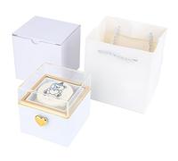 Ferricult Rotating Ring Box with Automatic Flip Design, White Jewelry Box for Engagement Proposal, Cake Bear Themed Gifts 3.1x3.1x3.3 Inch, Urlaubsdekor