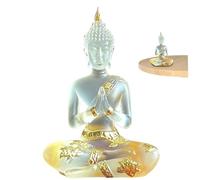 Ferricult Sitting Buddha Statue, 4.5" Small Zen Meditation Figurine for Home Desk Decor, Indoor Serene Resin Spirit Sculpture, Tranquil GiftsHome Decor