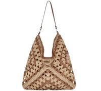 Ferricult Straw Bags for Women 2025, Casual Shoulder/Tote Raffia Bags for Beach Travel Holiday Summer, Xmas Decorations