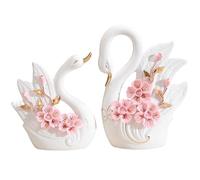 Ferricult Swan Figurines, Elegant Pair of Swans Statue with Dynamic Head and Blooming Tail Design, Romantic Animal Sculpture for Home Table, Office, Wedding DecorHome Decor
