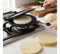 Ferricult Tortilla Press, Cast Iron Tortilla Maker Press for Stove Top, Pizza Dough Maker for Flatbread, Pizza, Roti, Taco, Empanada, Kitchen Tool, Décor Maison