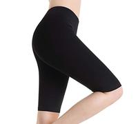 Ferrieswheel Story Knee Length Yoga Pants Womens Under Skirt Shorts Stretch Short Leggings Joggers Black
