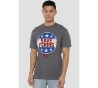 Ferris Bueller Save Ferris Badge T-Shirt, Charcoal Paramount Home Entertainment Charcoal XL