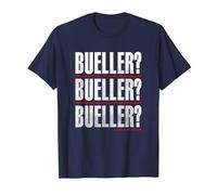Ferris Bueller's Day Off Bold Stacked Buellers T-Shirt, Men, Navy Blue, Small