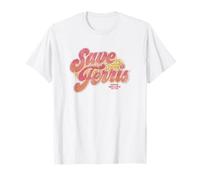 Ferris Bueller's Day Off Save Ferris Distressed Bubble Text T-Shirt