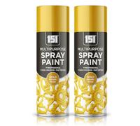 FERRIS | Metallic Gold Spray Paint (2 x 400ml) | Premium Gold Spray Paint for Metal, Wood, Plastic, Ceramics & Ornaments | Multi-Purpose Interior & Exterior Use | Fast Drying, Easy to Apply