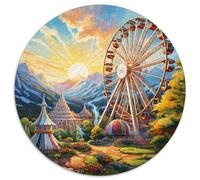 Ferris Wheel 1000 Piece Jigsaw Puzzles Round Jigsaw Classic Family Game Color Challenge for Travel Gifts,Present 1000pcs (67.5x67.5cm)