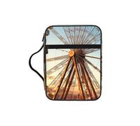 Ferris Wheel Bible Cover for Women - Stylish Large Bible Case for Men, Multi-Functional Carrying Book Cover Church Bag with Handle and Zipper Pocket - Bible Bag Christian Gifts