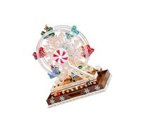Ferris Wheel Christmas Music Box Decor with Lights, Portable Tabletop Centerpiece for Indoor Holiday Styling Musical Box Rotate Christmas Music Ferris Wheel Lighted Tabletop Decor Indoor Holiday Usb