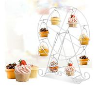 Ferris Wheel Cupcake Stand Dessert Serving Tray, Ferris Wheel Cupcake Stand for Carnival and Circus Theme Party Wedding Party Furnishing Accessories (White)