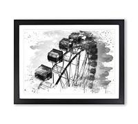 Ferris Wheel Fair Carnival Vol.4 V4 Modern Framed Print | A2 Black Framed Wall Art | Ready to Hang | Modern Nature Picture | Living Room Bedroom Lounge Office