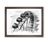 Ferris Wheel Fair Carnival Vol.4 V4 Modern Framed Print | A2 Walnut Framed Wall Art | Ready to Hang | Modern Nature Picture | Living Room Bedroom Lounge Office