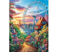 Ferris Wheel in Magical Forest 1000 Pieces Classic Jigsaw Puzzle Accompany Fairy Tale Animal Puzzle for Adults Concentration Training Wall Art Mental Exercise Halloween Premium Cardboard 1000 PCS