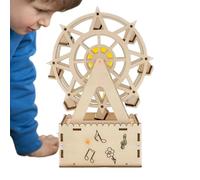 Ferris Wheel Musical Toy, Rotation Ferris Wheels Model, Wood Brain Teaser Ferris Wheels Music Box Model Crafts Kits Home Decoration for Kids