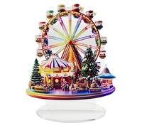 Ferris Wheel Ornament - 7.87 Inches Ferris Wheel Decor | Acrylic Festive Village Scene | Sturdy Holiday Display, Cozy Atmosphere, Ideal for Christmas Home or Gift Decor