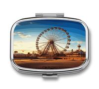 Ferris Wheel Pill Box Medicine Pill Organizer Small Pill Case Travel Pill Container Portable Pill Case for Pocket 2 Compartment Pill Holder Pill Boxes for Travel