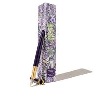 Ferris Wheel Press , Bijou Fountain Pen, Moonbeam Meadows, Double Gold Plated, Sapphire Lacquer Finish, Two-Tone Steel Nib, Fine Nib
