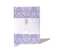 Ferris Wheel Press Enveloped in Rattan, Violet Blue, A5 sized, 120 Lay-Flat Blank Pages, 160gsm Brilliant White Acid-Free Paper, Accordion Pocket, Grosgrain Ribbon Place Marker and Ink Bleed