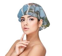 Ferris Wheel Satin Bonnet Silk Bonnet, Hair Bonnet For Sleeping, Soft Double Layer Silk Sleeping Cap Hair Wrap For Women Natural Curly Braided Long Hair