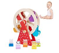 Ferris Wheel Toy - Wooden Model Kit Architecture Kit - Wooden Circus Toy, Parent-Child Interactive Game for First Education with 5