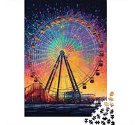 Ferris Wheel Wooden 1000 Pieces Jigsaw Puzzle for Adults Creative Rectangular Puzzle Brain Exercise Challenge Game 1000pcs (75x50cm)