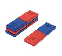 Ferrite Bar Magnet with North & South Identified for Science, Education, Experiments, Students, and Teachers - 16mm x 4mm x 50mm long - Pack of 4
