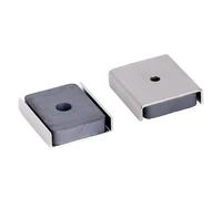 Ferrite Channel Magnet for DIY, Craft, and Hobbies - 26 x 23 x 6.3mm thick x 3mm hole - 6.1kg Pull - Pack of 10