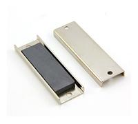 Ferrite Channel Magnet for DIY, Craft, and Hobbies - 76 x 24 x 6.35mm thick x 4mm hole - 10kg Pull - Pack of 20